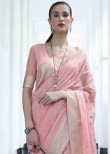 Load image into Gallery viewer, Rose Pink Woven Designer Silk Saree Clothsvilla