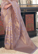 Load image into Gallery viewer, Moderate Purple Lehariya Handloom Weaving Organza Silk Saree Clothsvilla