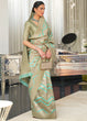 Load image into Gallery viewer, Blue &amp; Golden Lehariya Handloom Weaving Organza Silk Saree Clothsvilla