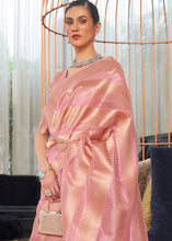 Load image into Gallery viewer, Shades Of Pink Lehariya Handloom Weaving Organza Silk Saree Clothsvilla