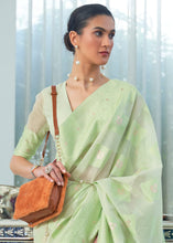 Load image into Gallery viewer, Shades Of Green Lucknowi Chikankari Weaving Silk Saree Clothsvilla