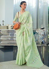 Load image into Gallery viewer, Shades Of Green Lucknowi Chikankari Weaving Silk Saree Clothsvilla