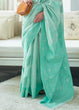 Load image into Gallery viewer, Shades Of Blue Lucknowi Chikankari Weaving Silk Saree Clothsvilla