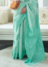 Load image into Gallery viewer, Shades Of Blue Lucknowi Chikankari Weaving Silk Saree Clothsvilla