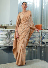 Load image into Gallery viewer, Shades Of Brown Lucknowi Chikankari Weaving Silk Saree Clothsvilla
