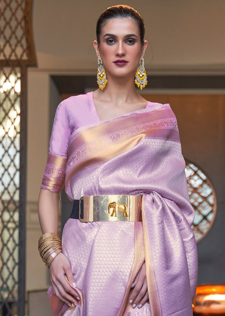 Lavender Purple Woven Soft Silk Saree Clothsvilla