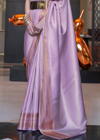 Lavender Purple Woven Soft Silk Saree Clothsvilla