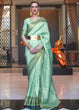 Load image into Gallery viewer, Aquamarine Green Woven Soft Silk Saree Clothsvilla