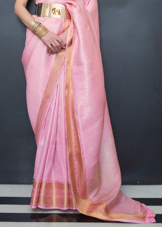 Persian Pink Woven Soft Silk Saree Clothsvilla