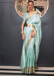 Load image into Gallery viewer, Baby Blue Woven Soft Silk Saree Clothsvilla
