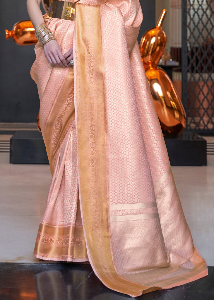 Pink Orange Woven Soft Silk Saree Clothsvilla