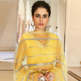 Lightning Yellow Gota Patti Pattern work Lehenga choli ClothsVilla