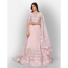 Load image into Gallery viewer, Baby Pink Thread and Foil Mirror Cutwork Lehenga choli ClothsVilla