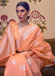 Load image into Gallery viewer, Salmon Orange Woven Linen Silk Saree Clothsvilla