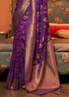 Load image into Gallery viewer, Lollipop Purple Woven Floral Banarasi Silk Saree Clothsvilla