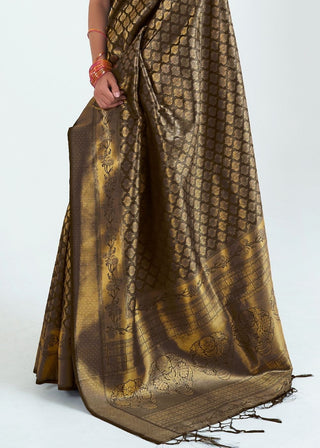 Midnight Black Woven Kanjivaram Silk Saree : Limited Edition Clothsvilla