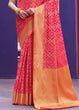 Load image into Gallery viewer, Strawberry Pink Woven Patola Silk Saree Clothsvilla