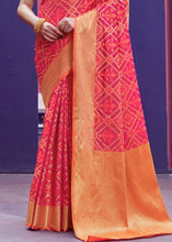 Load image into Gallery viewer, Strawberry Pink Woven Patola Silk Saree Clothsvilla