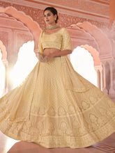 Load image into Gallery viewer, Off White Embroidered Designer Lehenga Choli Clothsvilla