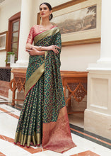 Load image into Gallery viewer, Opal Green Handloom Patola Weave Silk Saree Clothsvilla