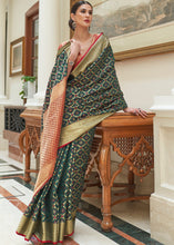 Load image into Gallery viewer, Opal Green Handloom Patola Weave Silk Saree Clothsvilla