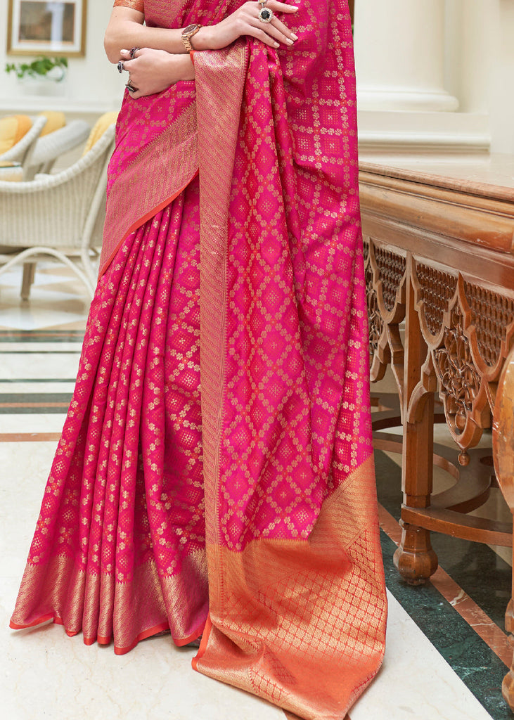 Magenta Pink Handloom Patola Weave Silk Saree Clothsvilla