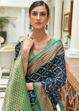 Load image into Gallery viewer, Navy Blue Handloom Patola Weave Silk Saree Clothsvilla