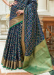 Load image into Gallery viewer, Navy Blue Handloom Patola Weave Silk Saree Clothsvilla