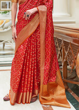 Load image into Gallery viewer, Crimson Red Handloom Patola Weave Silk Saree Clothsvilla