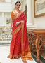 Crimson Red Handloom Patola Weave Silk Saree Clothsvilla