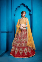 Load image into Gallery viewer, Awesome  Red &amp; Yellow Lehenga Choli With Sequence, Thread Work For Party Wear Clothsvilla