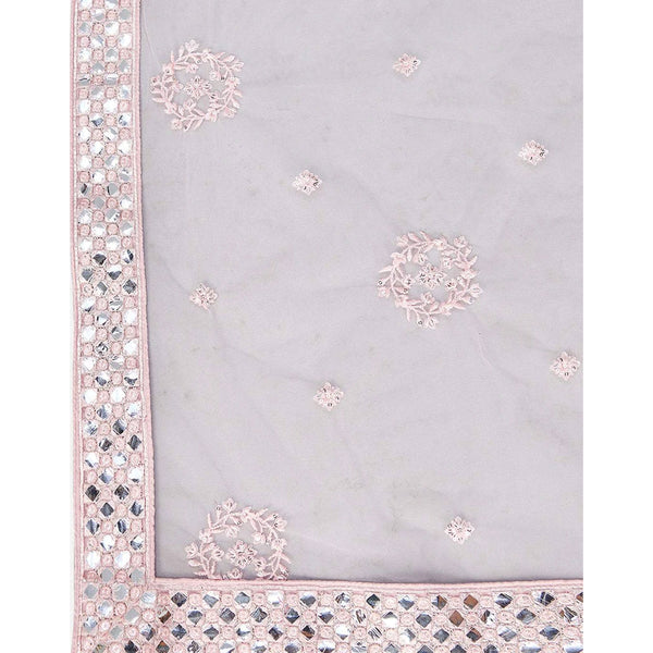 Baby Pink Thread and Foil Mirror Cutwork Lehenga choli ClothsVilla