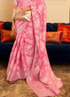 Load image into Gallery viewer, Flamingo Pink Chikankari Weaving Banarasi Cotton Silk Saree Clothsvilla