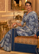 Load image into Gallery viewer, Lead Grey Chikankari Weaving Banarasi Cotton Silk Saree Clothsvilla