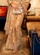 Load image into Gallery viewer, Sand Brown Chikankari Weaving Banarasi Cotton Silk Saree Clothsvilla