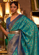 Load image into Gallery viewer, Green &amp; Blue Zari Woven Soft Silk Saree Clothsvilla