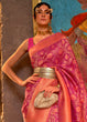 Load image into Gallery viewer, Purple &amp; Orange Zari Woven Soft Silk Saree Clothsvilla