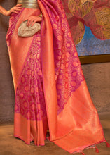 Load image into Gallery viewer, Purple &amp; Orange Zari Woven Soft Silk Saree Clothsvilla