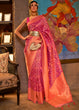 Load image into Gallery viewer, Purple &amp; Orange Zari Woven Soft Silk Saree Clothsvilla