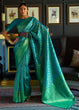 Load image into Gallery viewer, Green &amp; Blue Zari Woven Soft Silk Saree Clothsvilla