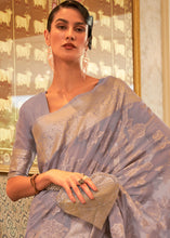 Load image into Gallery viewer, Light Purple Handloom Woven Silk Saree with Sequins work Clothsvilla