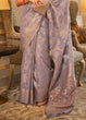 Load image into Gallery viewer, Light Purple Handloom Woven Silk Saree with Sequins work Clothsvilla