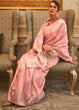 Load image into Gallery viewer, Flamingo Pink Handloom Woven Silk Saree with Sequins work Clothsvilla