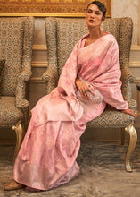 Load image into Gallery viewer, Flamingo Pink Handloom Woven Silk Saree with Sequins work Clothsvilla