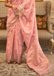 Load image into Gallery viewer, Flamingo Pink Handloom Woven Silk Saree with Sequins work Clothsvilla