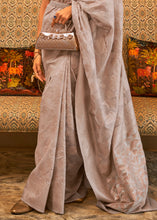 Load image into Gallery viewer, Rhinoceros Grey Handloom Woven Silk Saree with Sequins work Clothsvilla