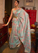 Load image into Gallery viewer, Powder Blue Kashmiri Handloom Weaving Silk Saree Clothsvilla