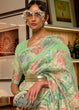 Load image into Gallery viewer, Pastel Green Kashmiri Handloom Weaving Silk Saree Clothsvilla