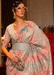 Load image into Gallery viewer, Light Grey Kashmiri Handloom Weaving Silk Saree Clothsvilla