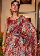 Load image into Gallery viewer, Ruby Red Kashmiri Handloom Weaving Silk Saree Clothsvilla